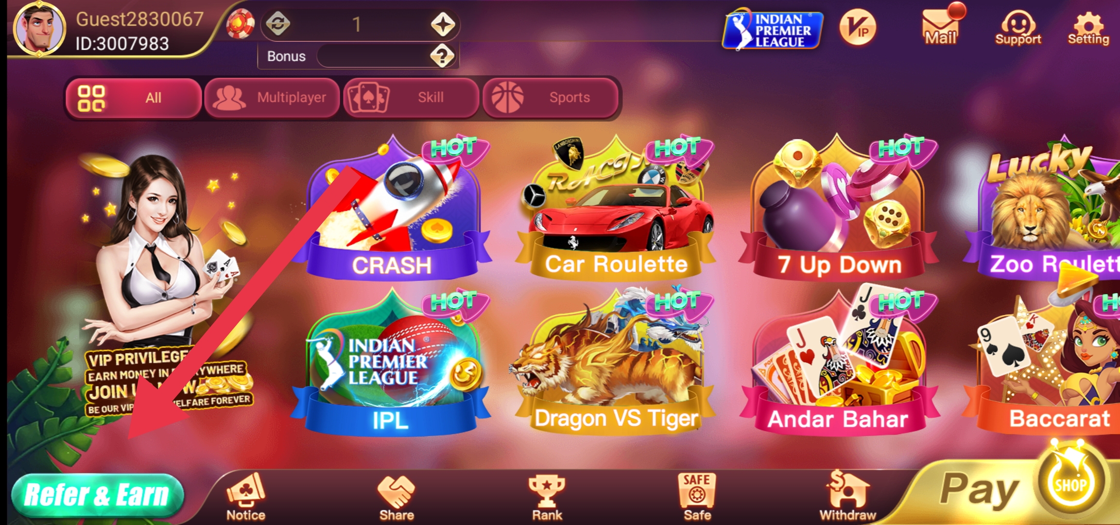 Refer and earn Rummy Loot